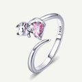 Cat Heart S925 Sterling Silver Ring