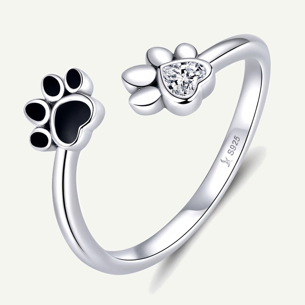 Paw Crystal S925 Sterling Silver Ring