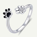 Paw Crystal S925 Sterling Silver Ring