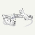 Playing Cats 925 Sterling Silver Ring