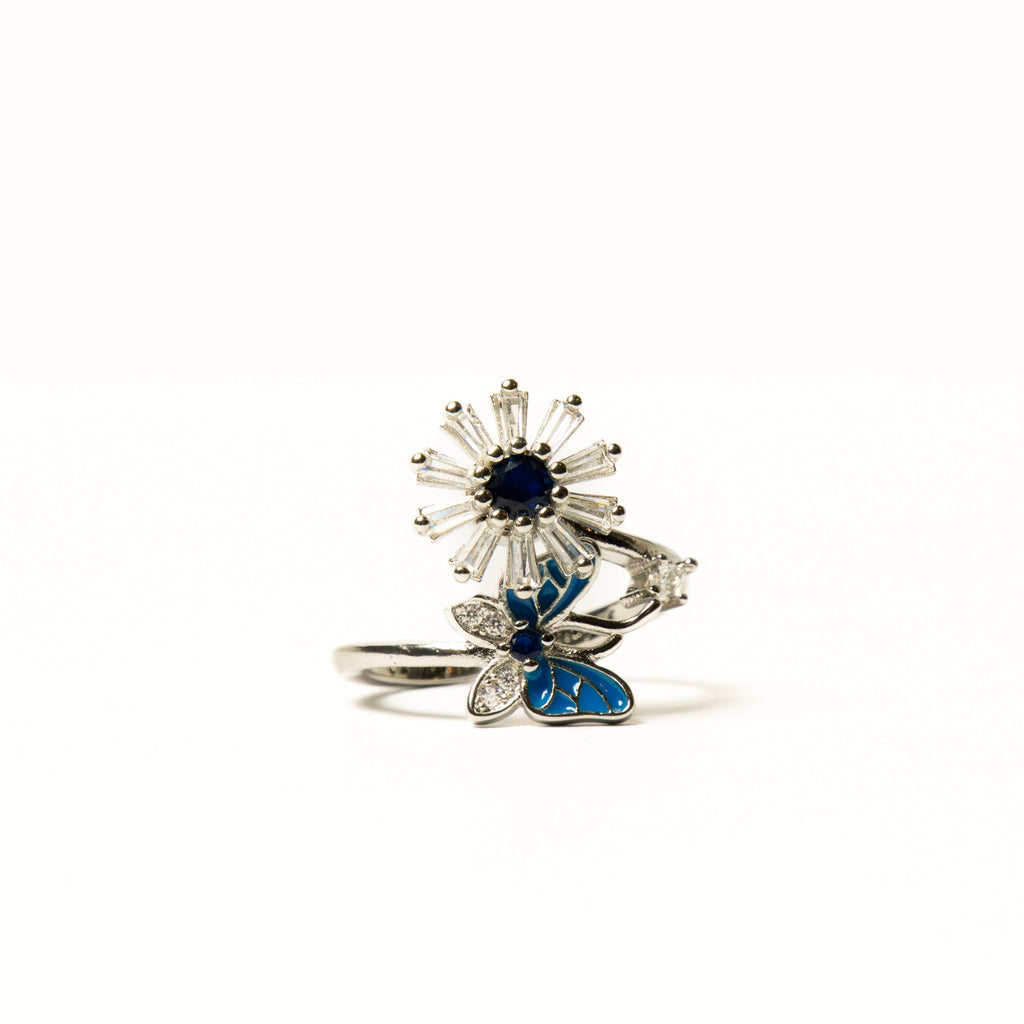 You're Always in my Heart Butterfly & Flower Rotating Ring