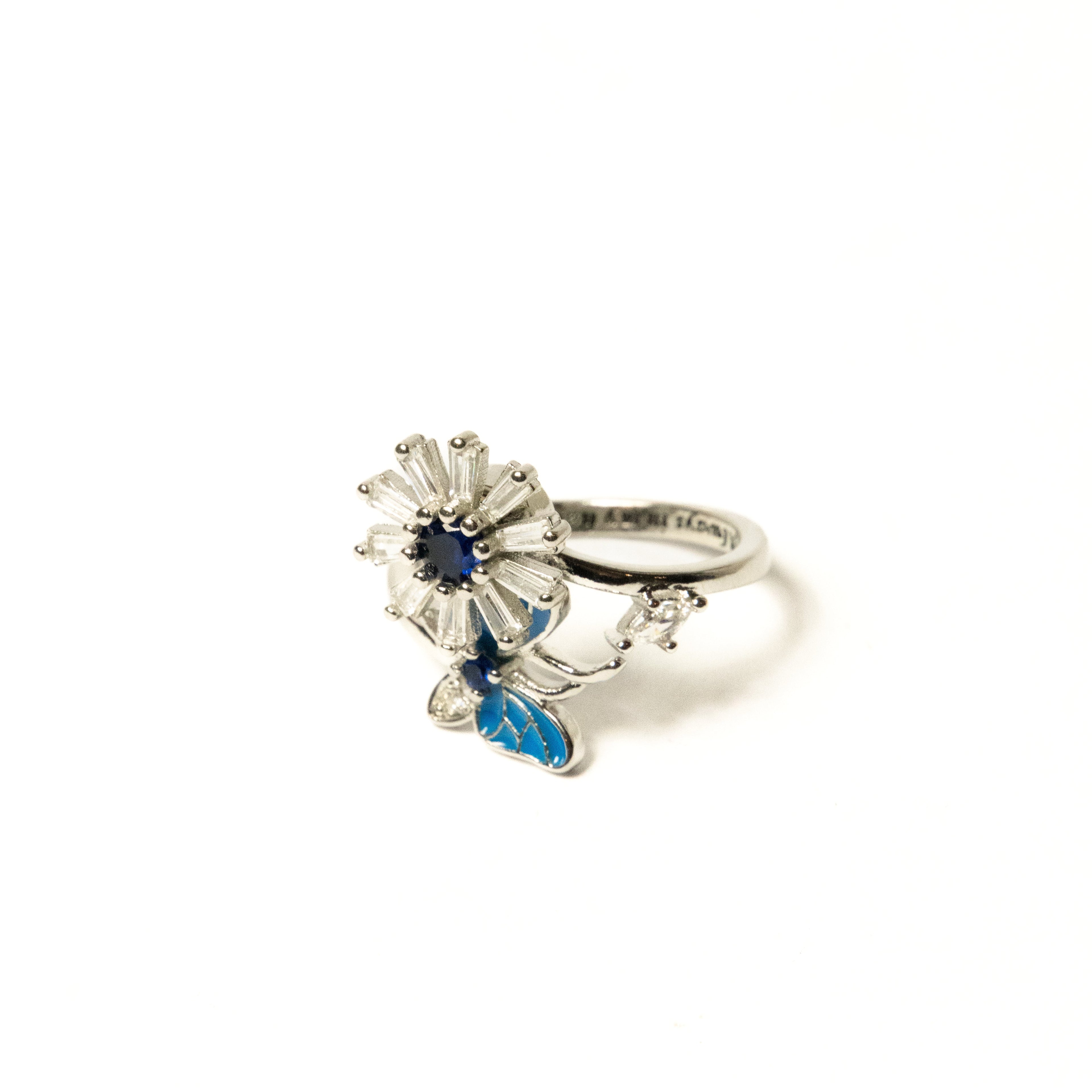 You're Always in my Heart Butterfly & Flower Rotating Ring