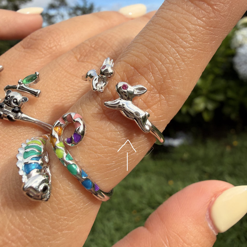 Bouncing Rabbits S925 Sterling Silver Ring