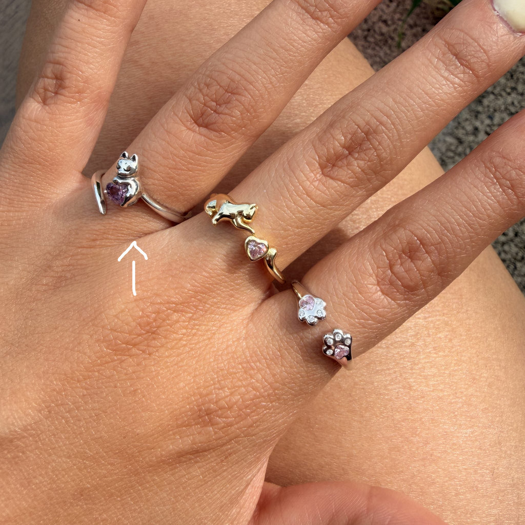 Cat Heart S925 Sterling Silver Ring