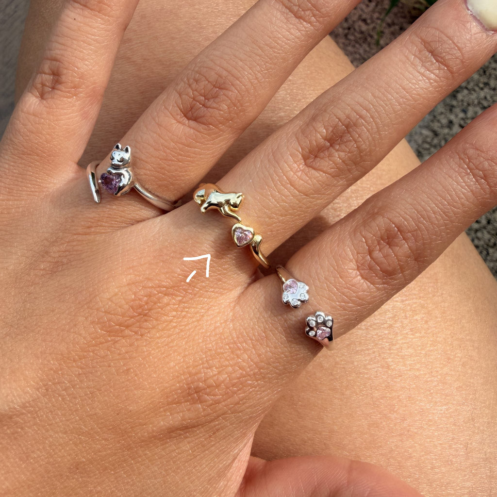 Cat Heart S925 Sterling Silver Ring