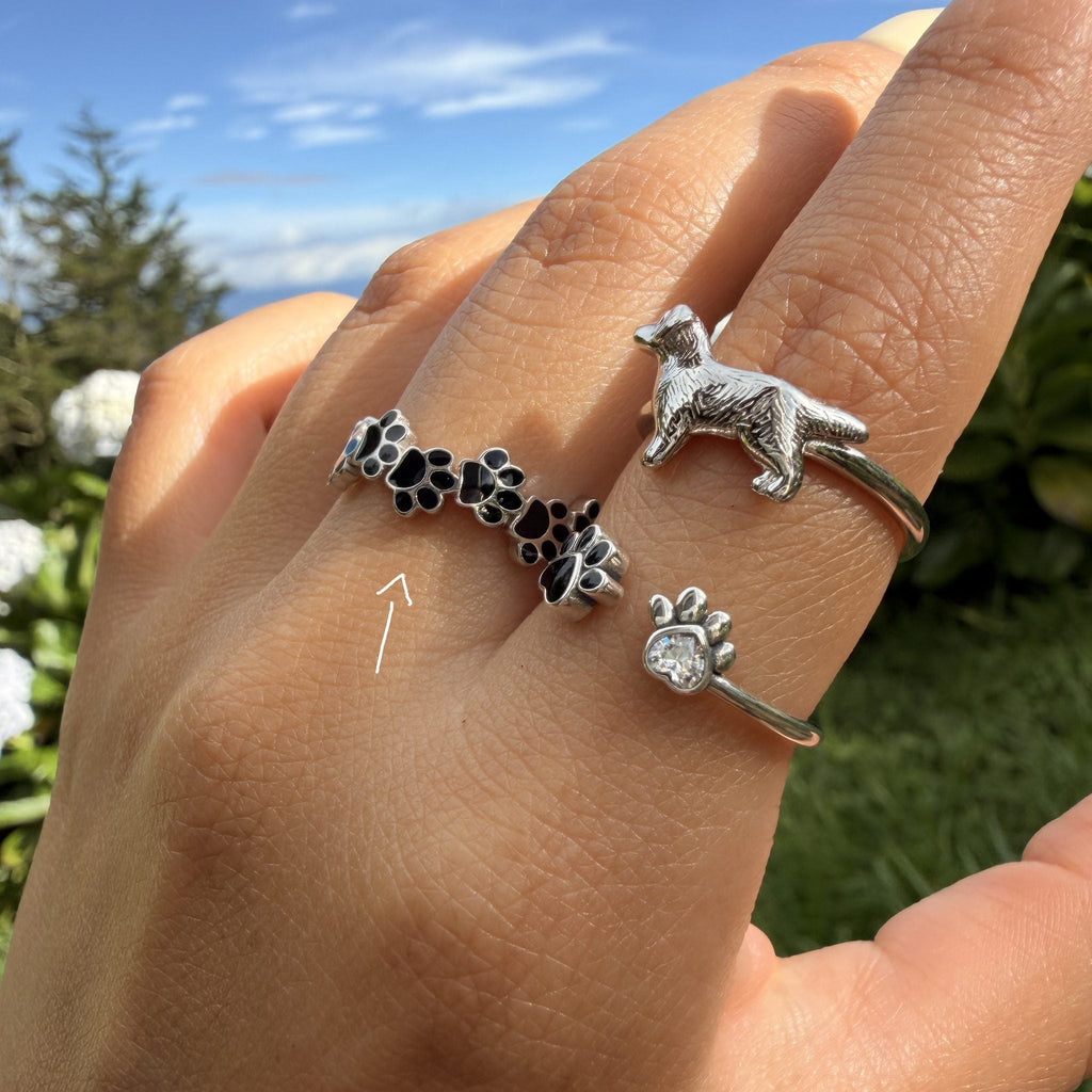 Black Dog Paws S925 Sterling Silver Ring