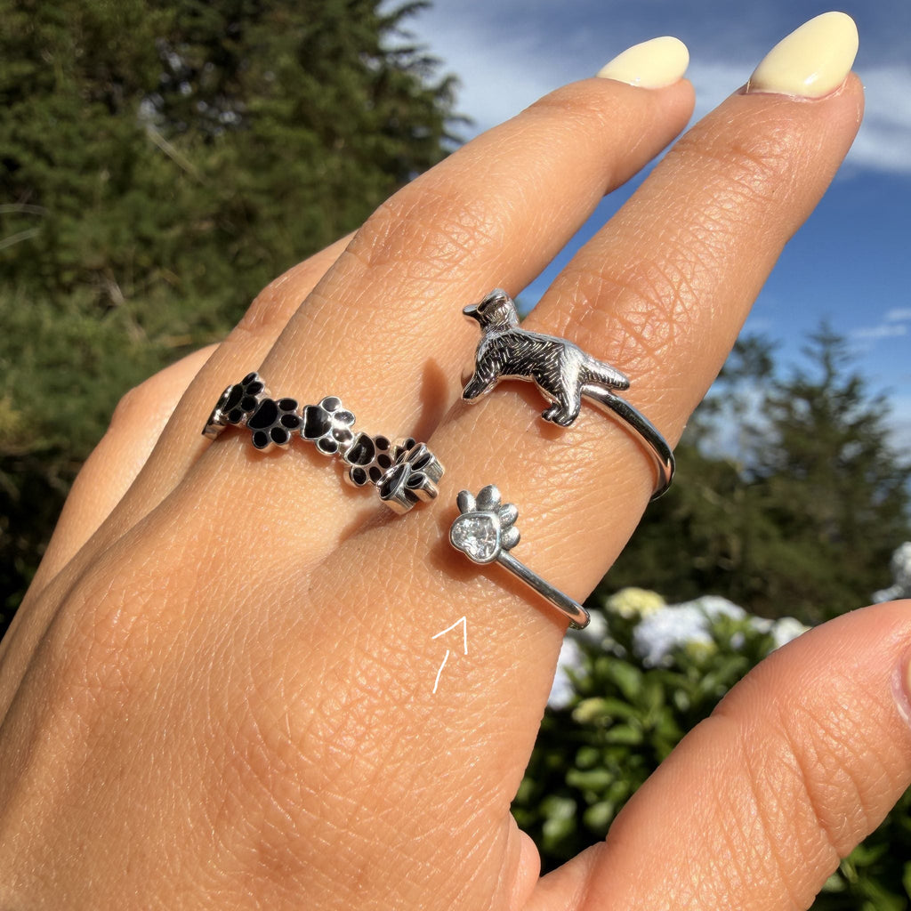 Paw Crystal S925 Sterling Silver Ring