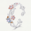 Cherry Blossom And Butterfly 925 Sterling Silver