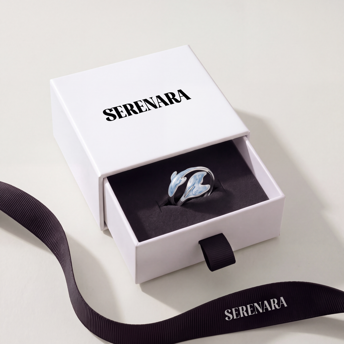 Blue Whale S925 ring in Serenara gift box