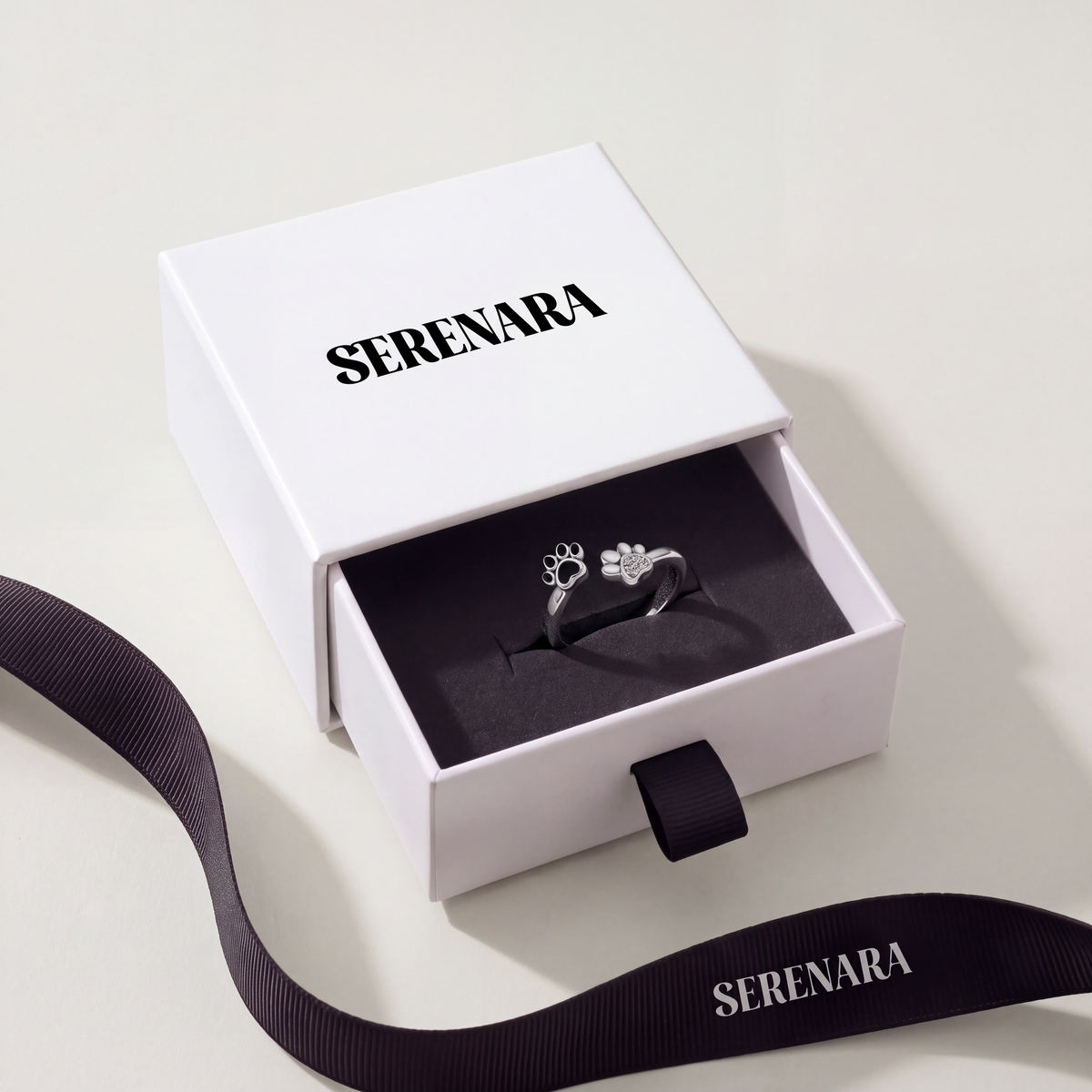Paw Crystal S925 ring in Serenara gift box