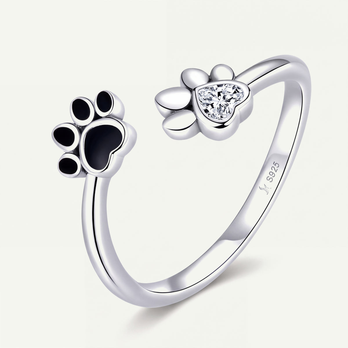 Paw Crystal S925 Sterling Silver Ring – alternate view 1